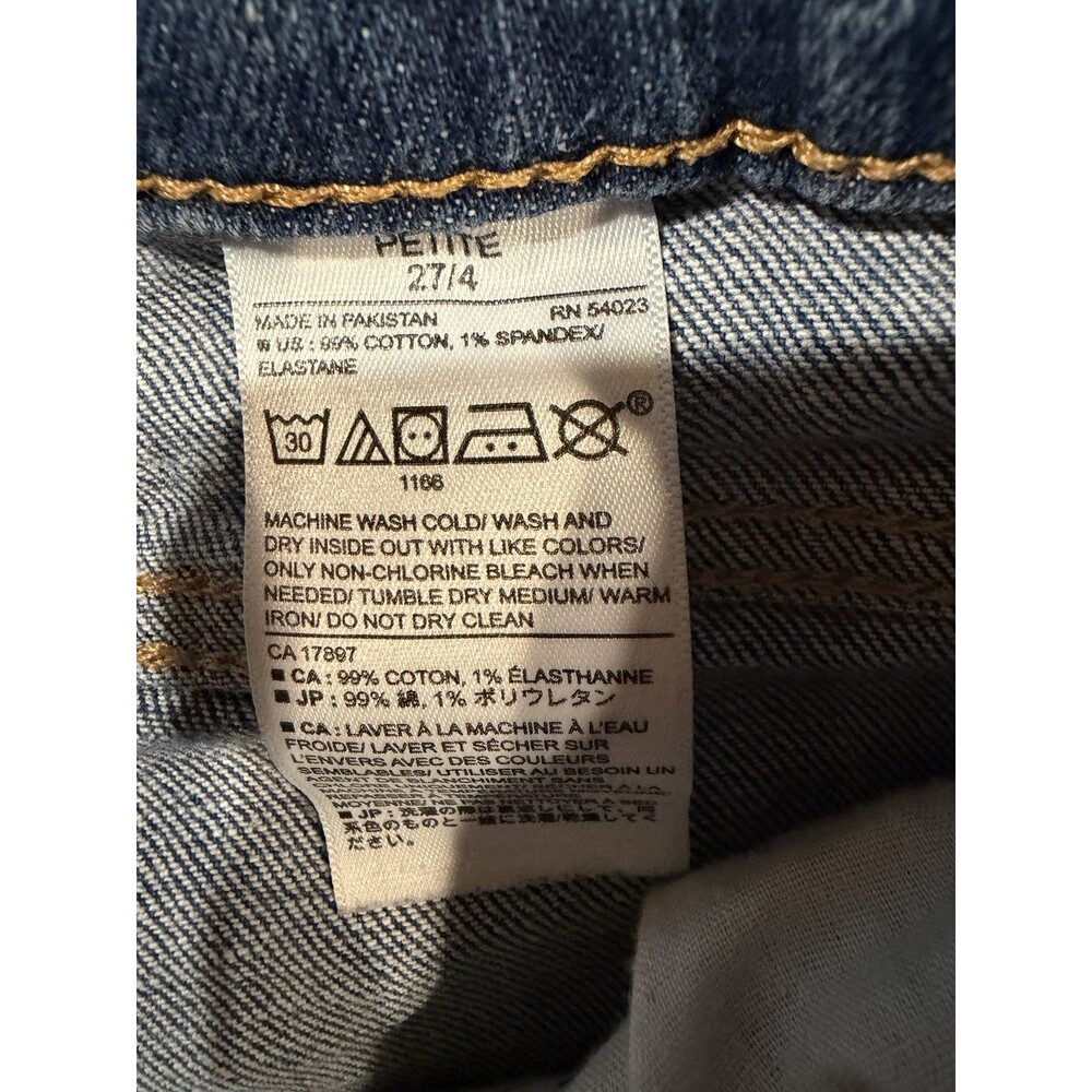 Banana Republic Girlfriend Jeans Womens 27/4 Blue Distressed Denim - Picture 7 of 7
